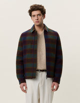 VESTE HOMME CHECK WOOL ZIPPER COACH VERT VERT