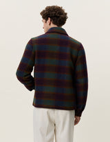 VESTE HOMME CHECK WOOL ZIPPER COACH VERT VERT