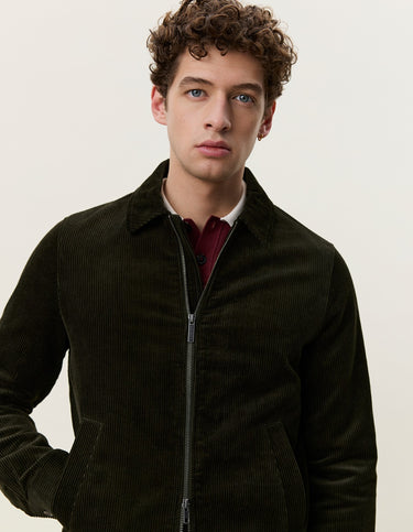 VESTE HOMME CORDUROY ZIPPER COACH VERT VERT