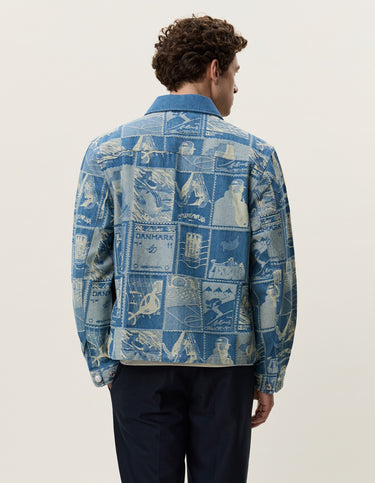 VESTE HOMME STAMP JACQUARD DENIM DENIM