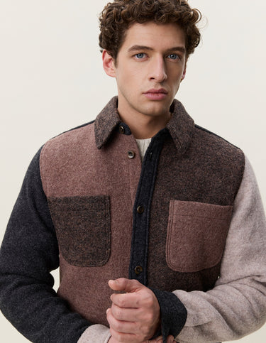 VESTE HOMME WOOL COLOURBLOCK MARRON MARRON